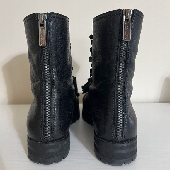 Jimmy Choo Havana Floral Combat Boots with Crystals - Black Leather Size 37 / 7 - Picture 5 of 6